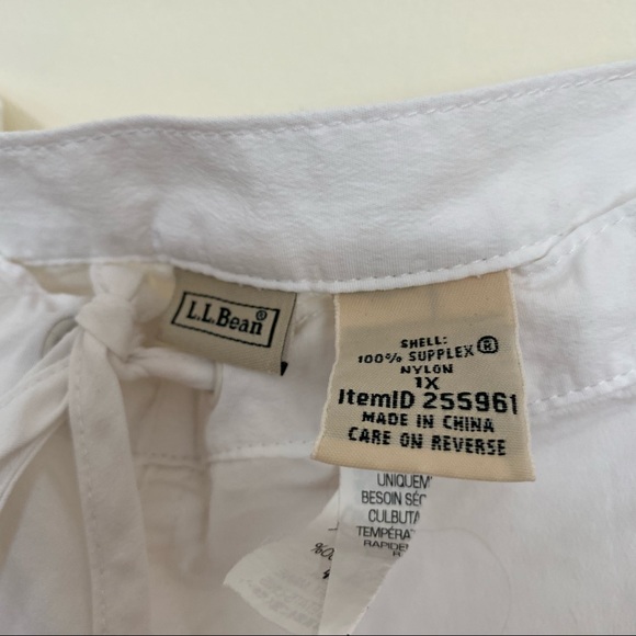 L. L. BEAN LADIES SUNSMART UPF 50+ SUPPLEX WHITE CAPRI DRAWSTRING PANTS - Picture 7 of 12